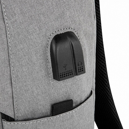 Рюкзак HEIKKI ACTIVE (ХЕЙКИ) универсальный, отделение для ноутбука, USB-порт, серый, 44х31х14 см, 272561