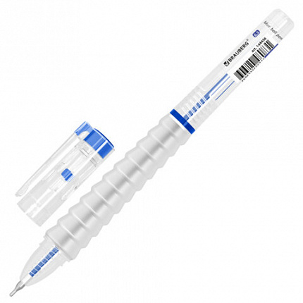 Ручка шариковая С УДЛИНЕННЫМ ГРИПОМ BRAUBERG "MAXI LONG", СИНЯЯ, игольчатый узел 0,5 мм, линия письма 0,35 мм, 144456