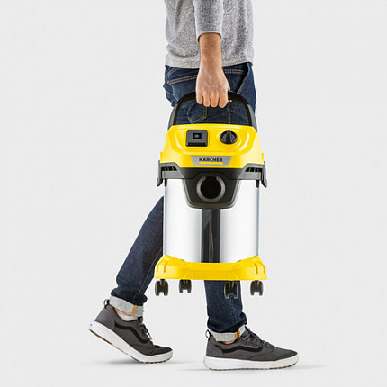 Пылесос хозяйственный KARCHER WD 3 PS, мусоросборник 17л, мощность 1000 Вт, желтый, 1, 1.628-190.0