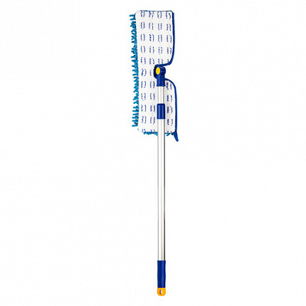 Швабра двусторонняя 40 см, телескопический черенок 130 см (алюминий), резьба 1,6 см, микрофибра, LAIMA, 601465