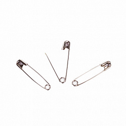 Булавки английские BRAUBERG, 32 мм, никелированные, 50 шт., в пластиковой коробке с европодвесом, 223970