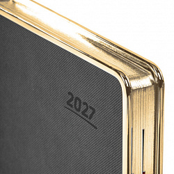 Ежедневник датированный 2027 А5 148х218 мм, GALANT "Infinity Gold", под кожу, серый, 118062