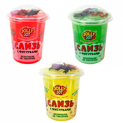 Слайм Слизь с фигурками, насекомые, 200 г, АССОРТИ 3 вида, JOLLY JOT (ДЖОЛЛИ ДЖОТ), 666664
