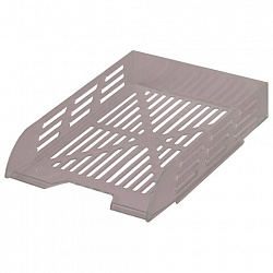 Лоток горизонтальный для бумаг BRAUBERG ECO, 330х245х65 мм, сетчатый, дымчатый, 239012
