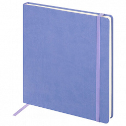 Скетчбук, слоновая кость 140 г/м2 200х200 мм, 80 л., КОЖЗАМ, резинка, BRAUBERG ART CLASSIC, пастель сиреневый, 116881