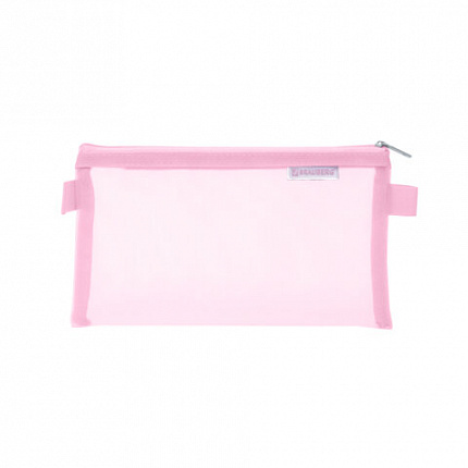 Пенал-конверт BRAUBERG, сетка, 22x10 см, розовый, 272238