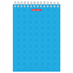 Блокнот А5, 146х205 мм, 60 л., гребень, картон, жесткая подложка, клетка, BRAUBERG, "Классика", 129812