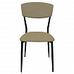 Стул для столовых, кафе, дома РС23, черный каркас, экокожа серо-бежевая