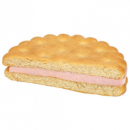 Печенье-сэндвич затяжное ЯШКИНО с начинкой из клубничного крема, гофрокороб 3,4 кг, МП421