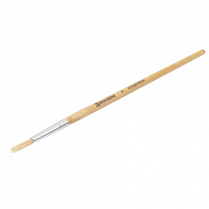 Кисть BRAUBERG, щетина, круглая, № 4, 200195