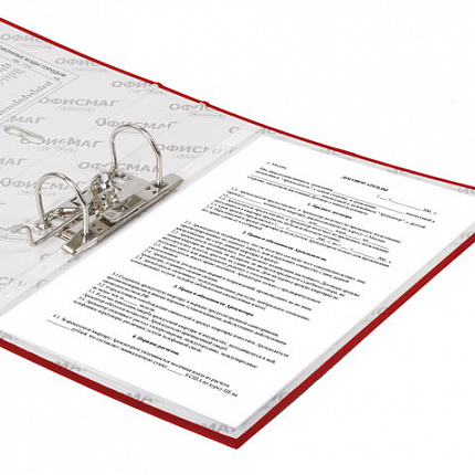 Папка-регистратор ОФИСМАГ с арочным механизмом, покрытие из ПВХ, 50 мм, красная, 225754