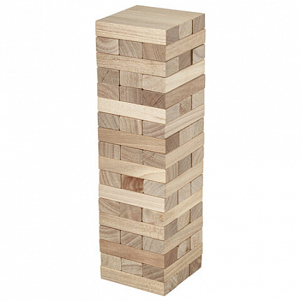 Игра настольная "БАШНЯ", 54 деревянных блока, BRAUBERG HOBBY, 665492