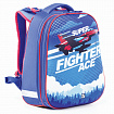 Ранец BRAUBERG EXTRA, 2 отделения, анатомическая спинка, дополнительный объем, для мальчиков, "Истребитель", 39х28х19 см, 227844
