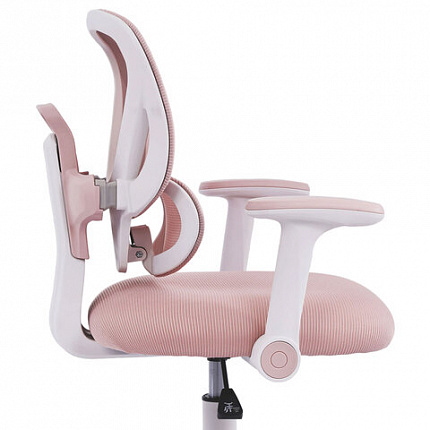 Кресло детское с подставкой для ног BRABIX KIDS "MG-220", сетка/ткань TW, розовое, 533314
