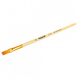 Кисть ПИФАГОР, СИНТЕТИКА, плоская, № 6, деревянная лакированная ручка, пакет с подвесом, 200859