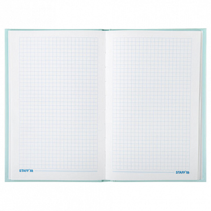 Блокнот А5 134х206 мм, 80 л., твердый, клетка, тиснение фольгой, STAFF, "Пёрышки", 111610