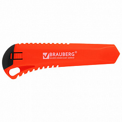 Нож канцелярский 18 мм, КОМПЛЕКТ "5 шт. + 1 шт. В ПОДАРОК", фиксатор, блистер, BRAUBERG "Classic", 238773