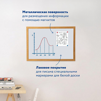 Доска магнитно-маркерная А3, 342х484 мм, ГАРАНТИЯ 10 ЛЕТ, BRAUBERG, 231994