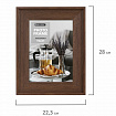 Рамка 15х21 см небьющаяся, багет 40 мм пластик, BRAUBERG "Walnut", цвет орех, 391264