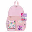 Рюкзак BRAUBERG PASTEL с термонашивками в комплекте, "Anime kitten", персиковый, 40х29х14 см, 272065
