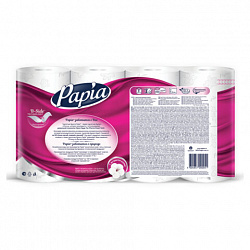 Бумага туалетная бытовая, спайка 8 шт., 3-слойная (8х16,5 м), PAPIA, 5080721