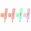 Набор текстовыделителей 4 ПАСТЕЛЬНЫХ ЦВЕТА, STAFF "EVERYDAY HL-707", линия 1-5 мм, скошенный наконечник, 152549