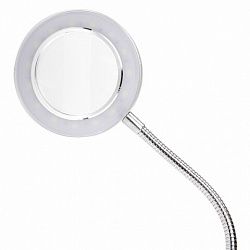 Лупа настольная на прищепке с LED-ПОДСВЕТКОЙ, диаметр 75 мм, увеличение 3, BRAUBERG, 455931