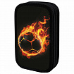 Пенал ЮНЛАНДИЯ, 3 отделения, картон с эффектом soft-touch, 19х11 см, "Fire ball", 273501