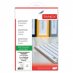 Этикетка самоклеящаяся УДАЛЯЕМАЯ 210х297 мм, 1 этикетка, белая, 70 г/м2, 25 листов, TANEX, сырье Финляндия, 114546, TW-2000