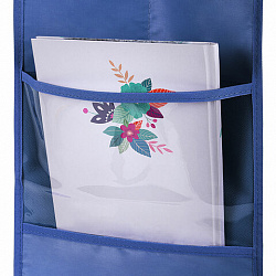 Кармашки-органайзер в шкафчик для детского сада ЮНЛАНДИЯ, с ПРОЗРАЧНЫМ КАРМАНОМ, увеличенный размер, 26х80 см, "Space dude", 271071