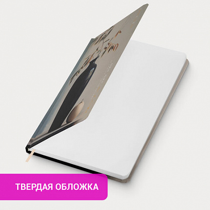 Ежедневник недатированный с резинкой А5 145х203 мм, BRAUBERG, твердый, фольга, 128 л., "Vase", 116295