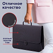 Папка-портфель пластиковая BRAUBERG "КОНСУЛ" А4 (370х280х120 мм), 2 отделения, фактура "бисер", черная, 223079