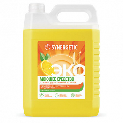 Средство для мытья посуды в посудомоечных машинах 5 л, SYNERGETIC, биоразлагаемое, ЭКО, 95