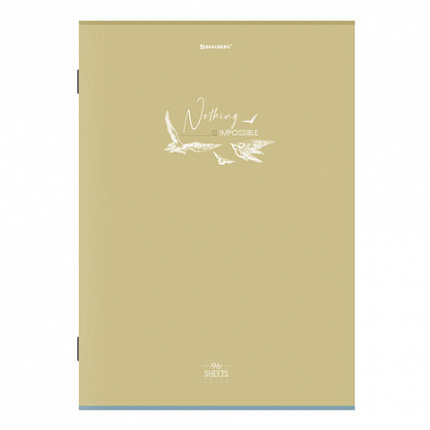 Тетрадь А4, 96 л., BRAUBERG, скоба, клетка, глянцевый лак, "Pastel", (микс в спайке), 405323