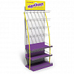 Стойка для размещения товара напольная ЮНЛАНДИЯ, 2050x600x500 мм, 25 крючков, 3 полки, металл, 504879