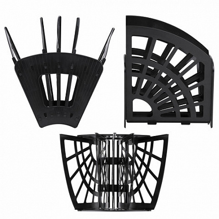 Лоток для бумаг веерный STAFF 5-ти секционный, 4 отделения, сетчатый, черный, 237021