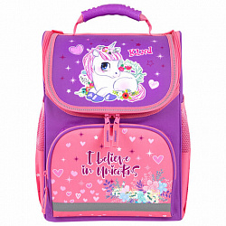 Ранец ПИФАГОР BASIC, 1 отделение, 3 кармана, эргономичная спинка, "Happy unicorn", 35х28х18 см, 271372
