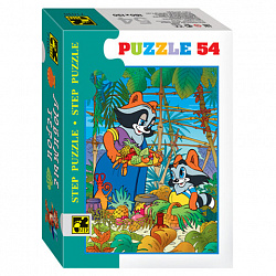 Пазл картонный 54 элемента, Любимые герои, АССОРТИ, поле 18х13 см, STEP PUZZLE
