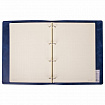 Тетрадь на кольцах БОЛЬШАЯ А4 (240х310 мм), 120 листов, под кожу, клетка, BRAUBERG "Main", синий, 404510