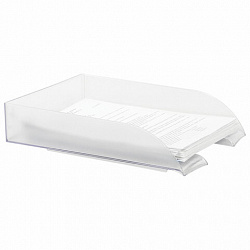 Лоток горизонтальный для бумаг BRAUBERG "Office style", 320х245х65 мм, прозрачный, 237288