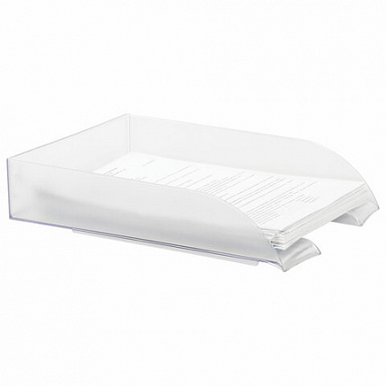 Лоток горизонтальный для бумаг BRAUBERG "Office style", 320х245х65 мм, прозрачный, 237288