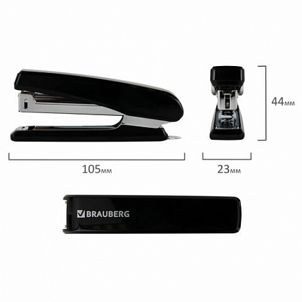 Степлер №10 BRAUBERG "Standard", до 20 листов, черный, 272754