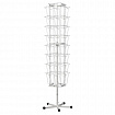 Стойка напольная для рекламных материалов (188х54х54 см), на 32 лотка, сетчатая, вращающаяся, белая, А-29-ТМ