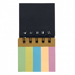 Закладки клейкие в книжке BRAUBERG PASTEL 200 штук: 50х15 мм 5 цветов х 25 листов, 50х75 мм 3 цвета х 25 листов, 115582