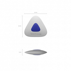 Ластик ERICH KRAUSE "SmartWay Mini Triangle", 37х35х9 мм, белый, треугольный, пластиковый держатель, 45552