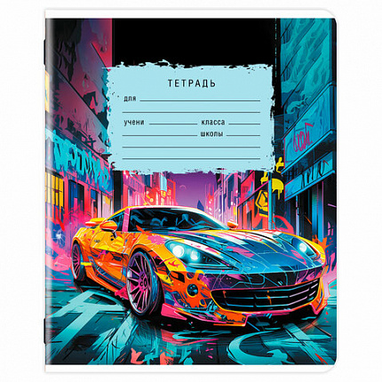 Тетрадь 12 л. ЮНЛАНДИЯ, клетка, обложка картон, МИКС-2, 107273