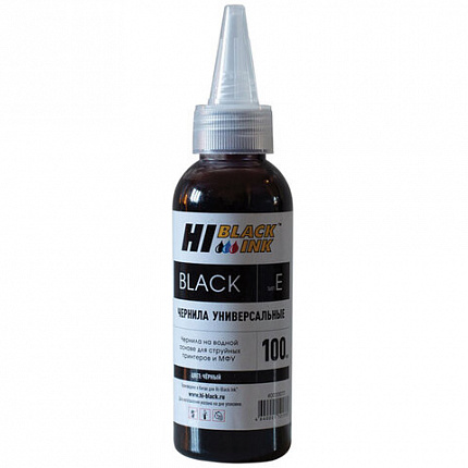 Чернила HI-BLACK для EPSON (Тип E) универсальные, черные 0,1 л, водные, HB-EPS-Bk-100ML