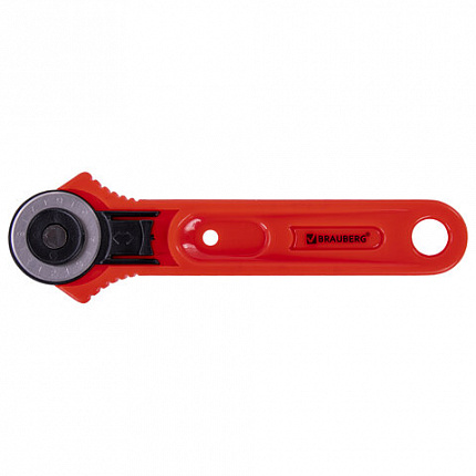 Нож раскройный роликовый 28 мм BRAUBERG, круглое лезвие, 238090