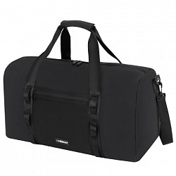 Сумка спортивная HEIKKI WORKOUT (ХЕЙКИ), карман на молнии, черная, 28x51x25 см, 273916