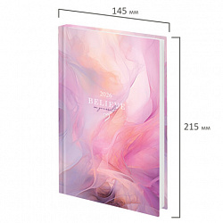 Ежедневник датированный 2026 145х215 мм, А5, STAFF, ламинированная обложка, "Delicate", 117330
